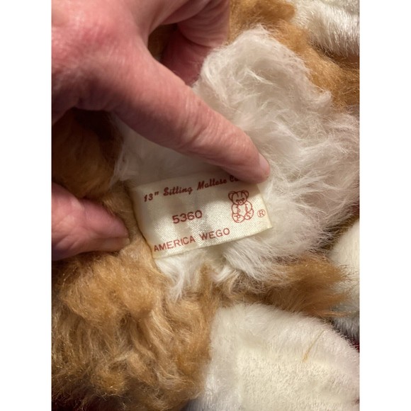 Vintage America Wego Maltese Plush Stuffed Sitting Lifelike Cat 13” - Picture 8 of 9